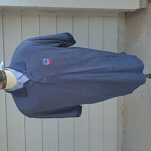 CHICAGO CUBS Embroidered Logo Grey Sz L Mens Polo‎ Short Sleeve Shirt VTG NEW